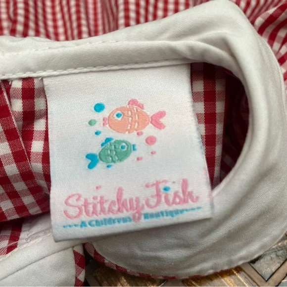 Stitchy Fish Embroidered Mini Mouse Gingham Dress - Picture 8 of 8